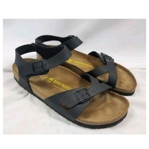Birkenstock Black Leather Strappy Sandals 40 US 9